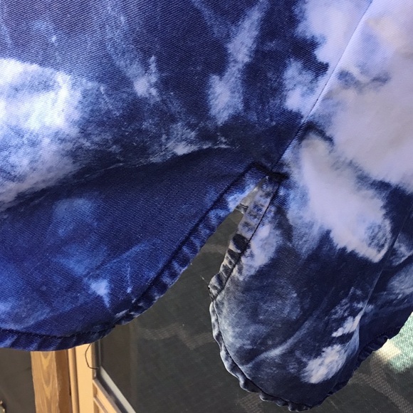 True Religion Georgia Indigo Blue White Tie Dye Mini Dress - Picture 9 of 11